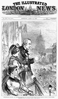 Images Dated 5th July 2012: WILLAM EWART GLADSTONE (1809-1898). English statesman. Campaigning for the Liberal party in
