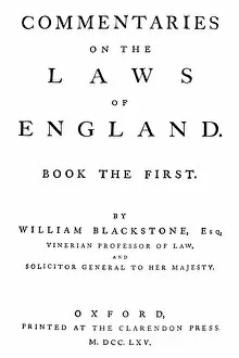 Blackstone Gallery: WILLIAM BLACKSTONE (1723-1780). English jurist