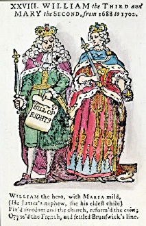 WILLIAM III & QUEEN MARY. King William III, holding the Bill (Declaration WILLIAM III & QUEEN MARY. King William III, holding the Bill (Declaration