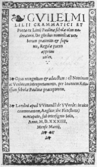 WILLIAM LILY (c1468-1522). English grammarian WILLIAM LILY (c1468-1522). English grammarian