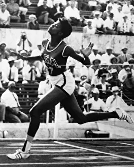 Images Dated 19th April 2011: WILMA RUDOLPH (1940-1994). American track and field athlete. Rudolph winning the 100 meter dash in