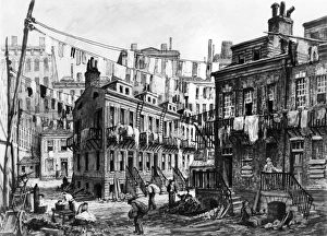 WITHAM: BAXTER ST. c1885. Baxter Street, in the Lower East Side Slums. Watercolor, Charles W WITHAM: BAXTER ST. c1885. Baxter Street, in the Lower East Side Slums. Watercolor, Charles W