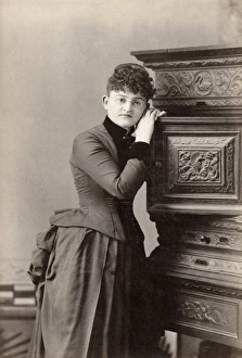 WOMAN, c1880. Portrait of a woman photographed by the Hunter Brothers studio in Taunton WOMAN, c1880. Portrait of a woman photographed by the Hunter Brothers studio in Taunton