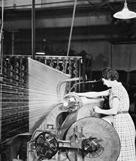 WOMAN TEXTILE WORKER, 1937. Photographed by Lewis W. Hine, c1937 WOMAN TEXTILE WORKER, 1937. Photographed by Lewis W. Hine, c1937