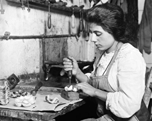 WOMAN WORKER, 1900. Assembling artificial flowers, c1900 WOMAN WORKER, 1900. Assembling artificial flowers, c1900