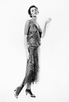 WOMEN'S FASHION, c1922. Printed, re-embroidered voile evening dress by Callot Soeurs WOMEN'S FASHION, c1922. Printed, re-embroidered voile evening dress by Callot Soeurs