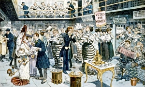 WOMEN'S RIGHTS CARTOON. Afternoon Tea. American cartoon by Albert Levering, 1910 WOMEN'S RIGHTS CARTOON. Afternoon Tea. American cartoon by Albert Levering, 1910