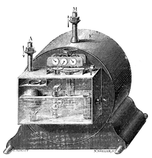 <b class=qtipBold><figcaption>Wood engraving, French, 1870</figcaption></b><br>GAS METER. Wood engraving, French, 1870.<br><em>© none</em> Wood engraving, French, 1870