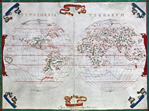 WORLD MAP, 1587. Map of the world by Juan Martinez from Atlas Portulano, Madrid, 1587 WORLD MAP, 1587. Map of the world by Juan Martinez from Atlas Portulano, Madrid, 1587