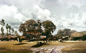 World War I Aircraft. The Gunbus (Vickers FB5). Painting by Frank Wootton World War I Aircraft. The Gunbus (Vickers FB5). Painting by Frank Wootton