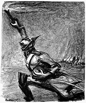 WORLD WAR I: CARTOON, 1915. Running Amuck WORLD WAR I: CARTOON, 1915. Running Amuck