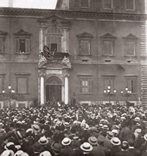 WORLD WAR I: LONDON, 1914. The Queen and Edward, Prince of Wales, appearing WORLD WAR I: LONDON, 1914. The Queen and Edward, Prince of Wales, appearing
