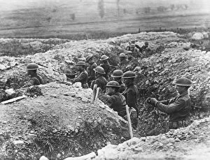WORLD WAR I: TRENCH WARFARE, c1917. Entrenched American soldiers