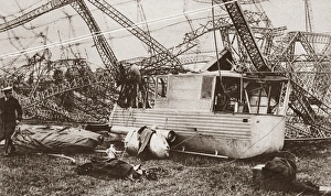 Wreckage of a German Zeppelin brought down in England during World War I Wreckage of a German Zeppelin brought down in England during World War I