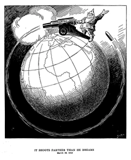 WWI: KAISER, 1918. It shoots farther than he dreams. Cartoon by John F. Knott, 1918 WWI: KAISER, 1918. It shoots farther than he dreams. Cartoon by John F. Knott, 1918