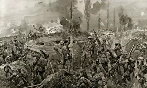 WWI: PASSCHENDAELE, 1917. Canadian soldiers storming Passchendaele Ridge during