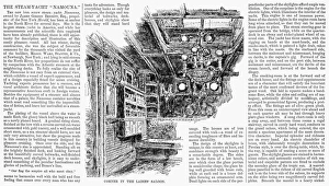 YACHTING, 1882. A corner of the Ladies Saloon of James Gordon Bennett, Jr YACHTING, 1882. A corner of the Ladies Saloon of James Gordon Bennett, Jr