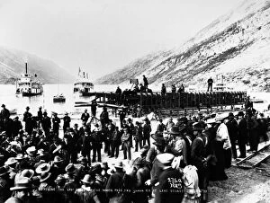 YUKON RAILROAD, 1900. Driving the last spike, 29 July 1900, at Carcross, Yukon