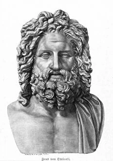Zeus Gallery: ZEUS. Wood engraving of a Roman marble copy of the lost 4th century B.C. original Greek sculpture