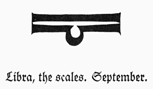 ZODIAC: LIBRA. Zodiacal symbol for Libra, the scales ZODIAC: LIBRA. Zodiacal symbol for Libra, the scales