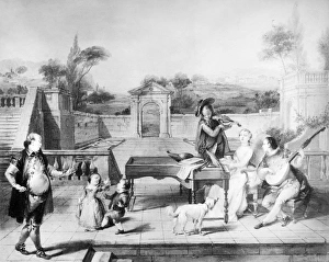 ZUCCARELLI: MUSICIANS. Musicians and Children on a Terrace. Oil by Francesco Zuccarelli ZUCCARELLI: MUSICIANS. Musicians and Children on a Terrace. Oil by Francesco Zuccarelli