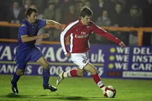 Images Dated 16th December 2008: Aaron Ramsey (Arsenal) Peter Gregory (Portsmouth)