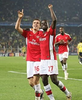 Images Dated 21st October 2008: Aaron Ramsey celebrates scoring Arsenals 5th goal