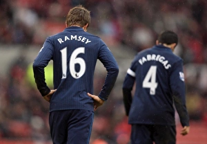 Aaron Ramsey and Cesc Fabregas (Arsenal). Stoke City 3:1 Arsenal. FA Cup 4th Round Aaron Ramsey and Cesc Fabregas (Arsenal). Stoke City 3:1 Arsenal. FA Cup 4th Round