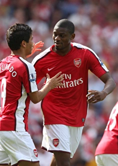 Abou Diaby celebrates scoring his and Arsenal's 1sr goal with Eduardo Abou Diaby celebrates scoring his and Arsenal's 1sr goal with Eduardo