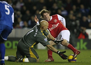 Alex Hleb turns past Reading goalkeeper Marcus Hahnemann to score the 3rd Arsenal goal Alex Hleb turns past Reading goalkeeper Marcus Hahnemann to score the 3rd Arsenal goal