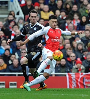 Alex Oxlade-Chamberlain (Arsenal) Christian Fuchs (Leicester). Arsenal 2:1 Leicester City Alex Oxlade-Chamberlain (Arsenal) Christian Fuchs (Leicester). Arsenal 2:1 Leicester City