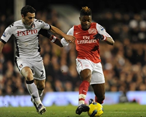 Alex Song (Arsenal) Stephen Kelly (Fulham). Fulham 2:1 Arsenal. Barclays Premier League Alex Song (Arsenal) Stephen Kelly (Fulham). Fulham 2:1 Arsenal. Barclays Premier League
