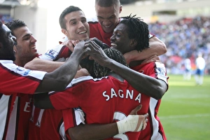 Alex Song celebrates scoring Arsenals 4th goal with his team mates Alex Song celebrates scoring Arsenals 4th goal with his team mates