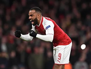 Alexandre Lacazette celebrates scoring his 1st and Arsenal's 2nd goal. Arsenal 4 Alexandre Lacazette celebrates scoring his 1st and Arsenal's 2nd goal. Arsenal 4