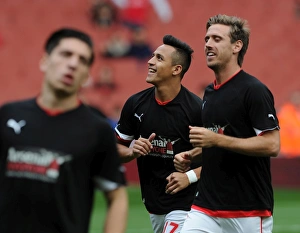 Alexis Sanchez (Arsenal) in his Arsenal for Everyone T Shirt. Arsenal 2:2 Hull City Alexis Sanchez (Arsenal) in his Arsenal for Everyone T Shirt. Arsenal 2:2 Hull City