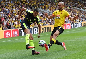 Alexis Sanchez (Arsenal) Nordin Amrabat (Watford). Watford 1:3 Arsenal. Premier League Alexis Sanchez (Arsenal) Nordin Amrabat (Watford). Watford 1:3 Arsenal. Premier League