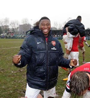 Alfred Mugabo (Arsenal) celebrates after the match. Inter Milan U19 0:1 Arsenal U19 Alfred Mugabo (Arsenal) celebrates after the match. Inter Milan U19 0:1 Arsenal U19