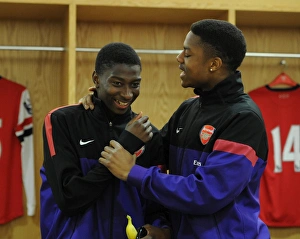 Alfred Mugabo and Chuba Akpom (Arsenal). Arsenal U19 1:0 CSKA Moscow U19. NextGen Series Alfred Mugabo and Chuba Akpom (Arsenal). Arsenal U19 1:0 CSKA Moscow U19. NextGen Series
