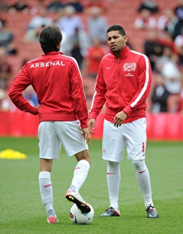 Andre Santos and Yossi Benayoun (Arsenal) before the match. Arsenal 1:0 Swansea City Andre Santos and Yossi Benayoun (Arsenal) before the match. Arsenal 1:0 Swansea City