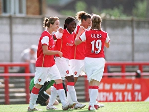 Anita Asante celebrates scoring for Arsenal with Gemma Davison Anita Asante celebrates scoring for Arsenal with Gemma Davison