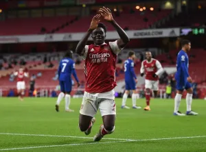 Arsenal Print: Bukayo Saka Celebrates Goal Against Chelsea