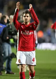 Images Dated 30th November 2008: Arsenal captain Cesc Fabregas celebrates after the match