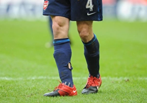 Arsenal captain Cesc Fabregas' socks after a challenge from a Stoke player Arsenal captain Cesc Fabregas' socks after a challenge from a Stoke player