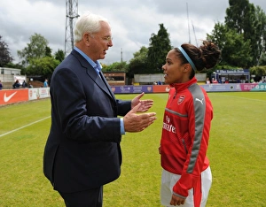 Arsenal Chairman Sir Chips Keswick chats to Alex Scott (Arsenal Ladies) before the match Arsenal Chairman Sir Chips Keswick chats to Alex Scott (Arsenal Ladies) before the match
