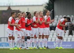 Arsenal Ladies line up to watch the penaltys. Arsenal Ladies 2:2 Notts County Ladies Arsenal Ladies line up to watch the penaltys. Arsenal Ladies 2:2 Notts County Ladies