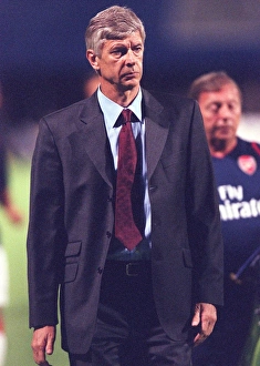 Arsenal manager Arsene Wenger at half-time Arsenal manager Arsene Wenger at half-time