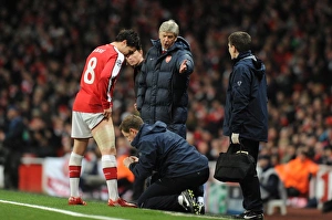 Arsenal manager Arsene Wenger looks on as Samir Nasri is treated by physio Colin Lewin Arsenal manager Arsene Wenger looks on as Samir Nasri is treated by physio Colin Lewin