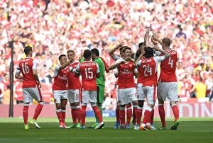 Images Dated 3rd January 2016: Arsenal players before the match. Arsenal 2: 1 Chelsea. FA Cup Final. Wembley Stadium