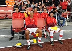 Arsenal subs (L>R) Nacer Barazite Arsenal subs (L>R) Nacer Barazite