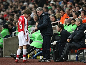 Arsenal substitute Jack Wilshere talks with assistant Arsenal substitute Jack Wilshere talks with assistant
